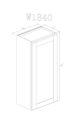 Wall 18" - Slim White Shaker 18 Inches Wall Cabinet